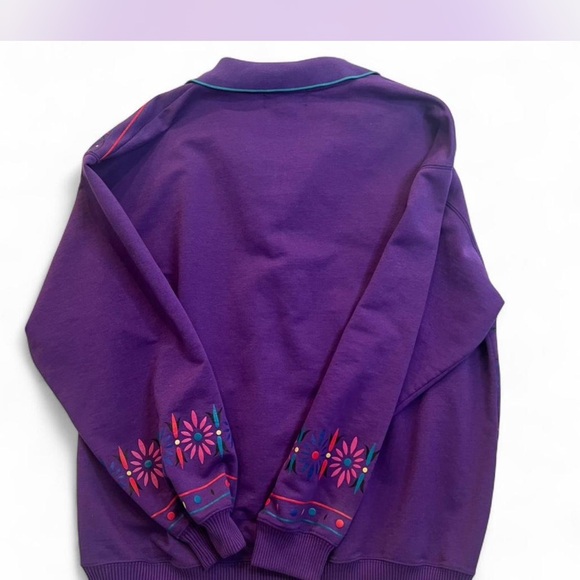 Vintage BLAST Purple Embroidered Quarter Zip Sweatshirt - Picture 3 of 3
